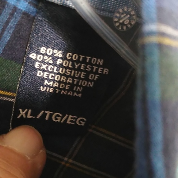 Chaps Men's XL Blue Plaid Button Down Long Sleeve Shirt - Picture 3 of 7